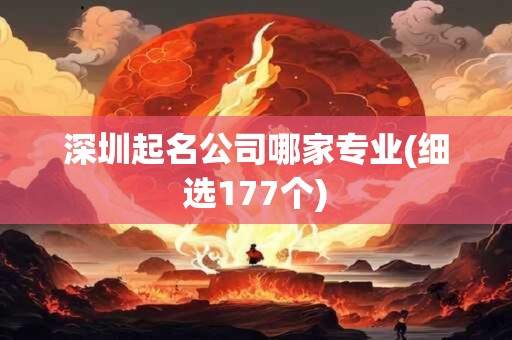 深圳起名公司哪家专业(细选177个)