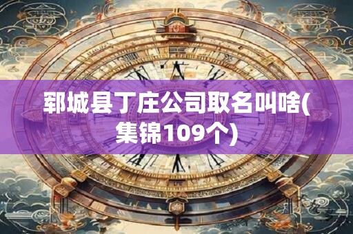 郓城县丁庄公司取名叫啥(集锦109个)