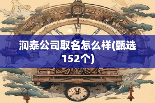 润泰公司取名怎么样(甄选152个)