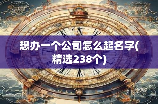 想办一个公司怎么起名字(精选238个)