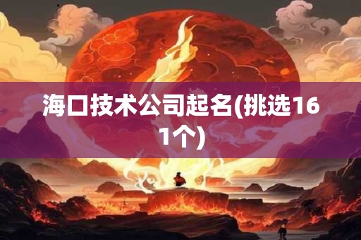 海口技术公司起名(挑选161个)