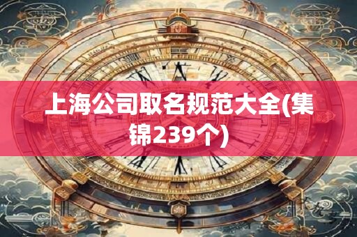 上海公司取名规范大全(集锦239个)
