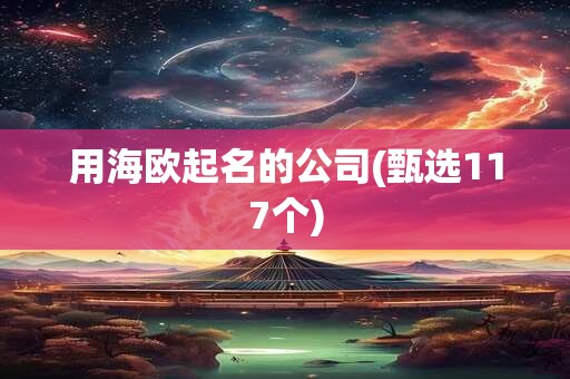用海欧起名的公司(甄选117个)
