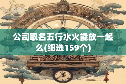 公司取名五行水火能放一起么(细选159个)