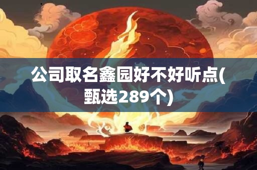 公司取名鑫园好不好听点(甄选289个)