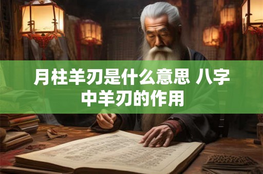 月柱羊刃是什么意思 八字中羊刃的作用