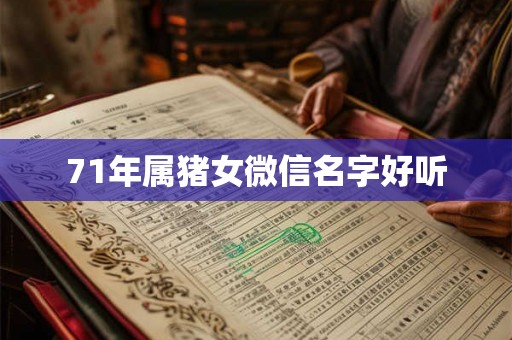 71年属猪女微信名字好听