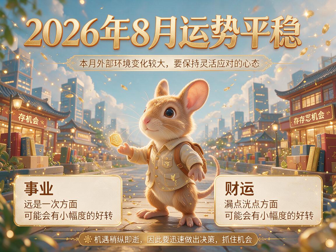属鼠人2026年8月运势及运程