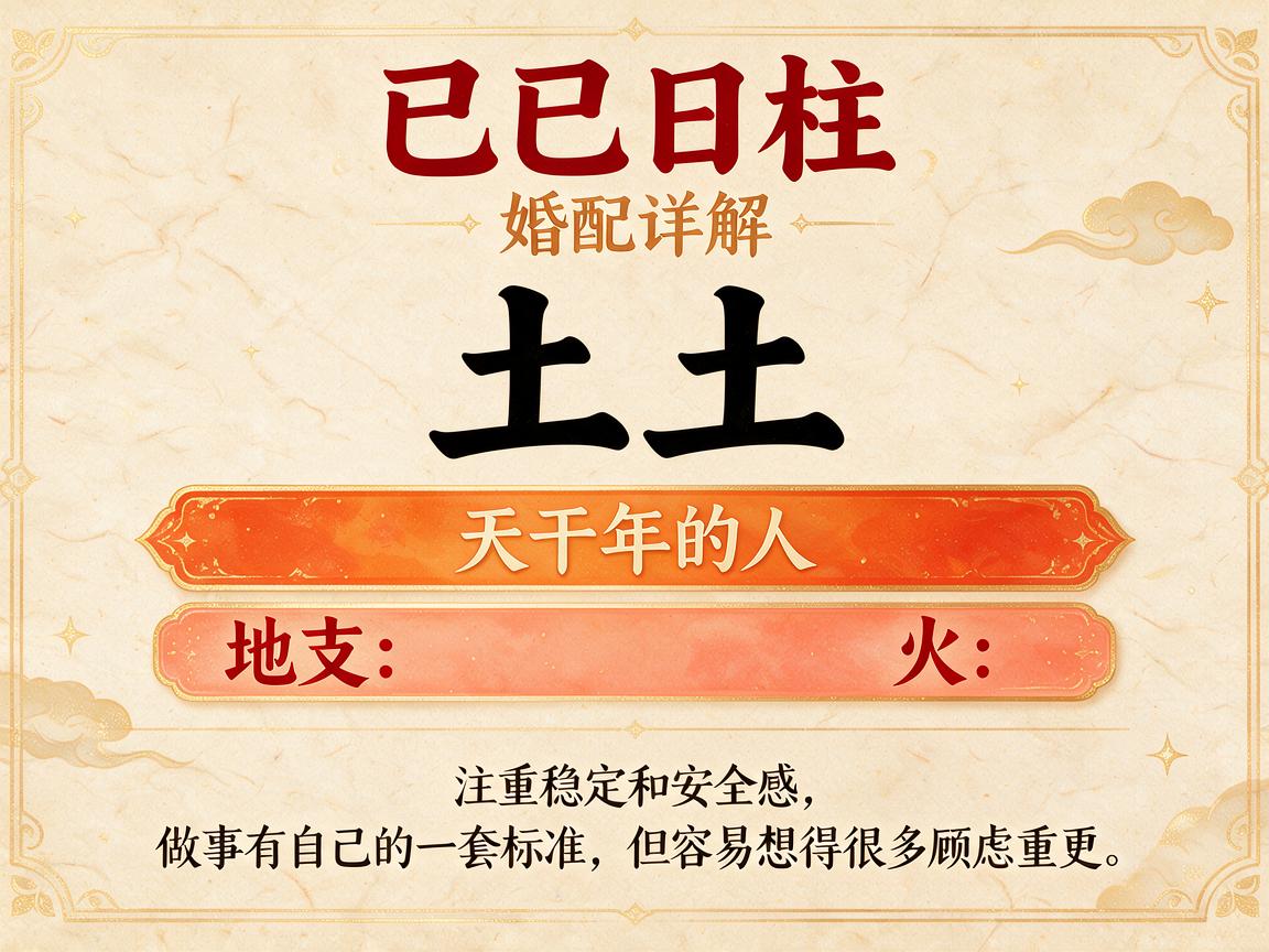 己巳日柱的配偶条件 己巳日柱的婚配详解