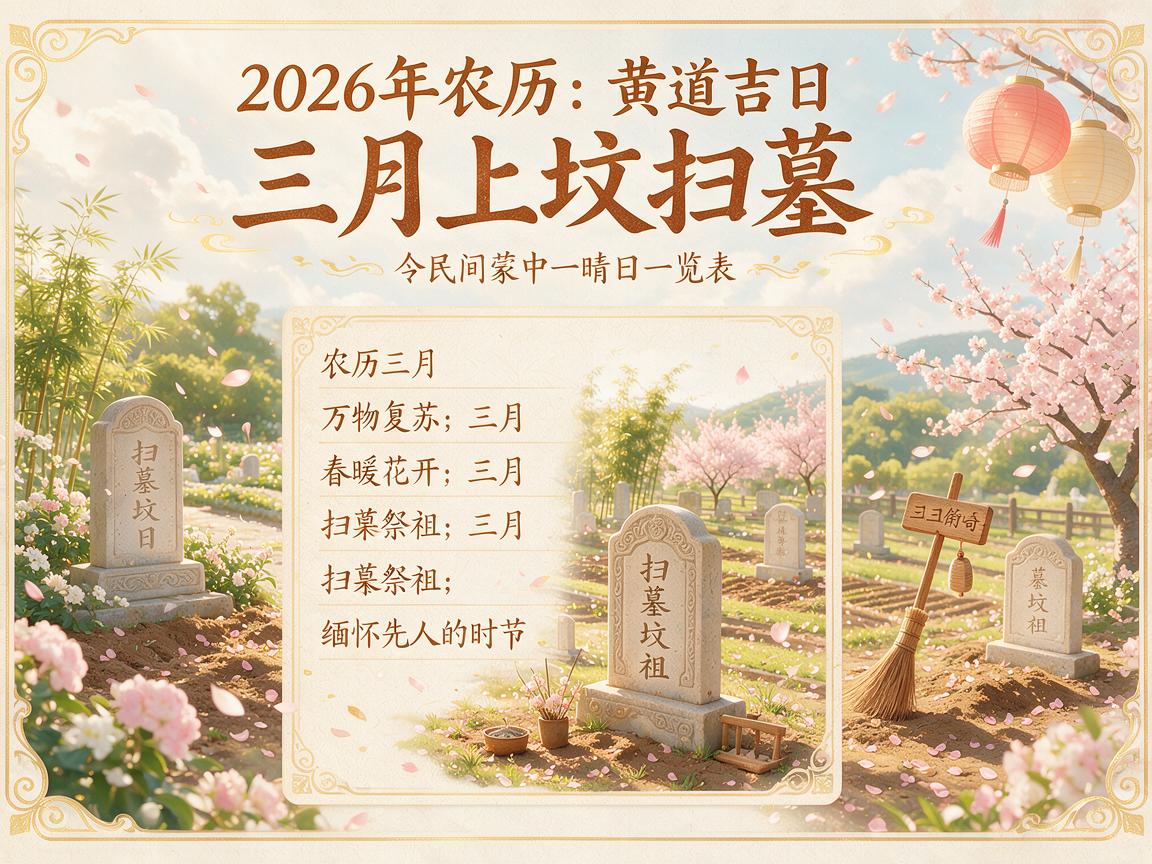 2026年农历三月上坟扫墓黄道吉日一览表 2026年农历三月上坟扫墓黄道吉日一览表