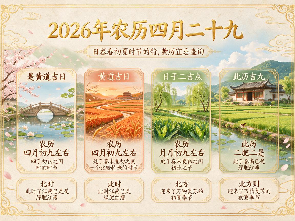 2026年农历四月二十九黄历宜忌查询-日子是黄道吉日吗