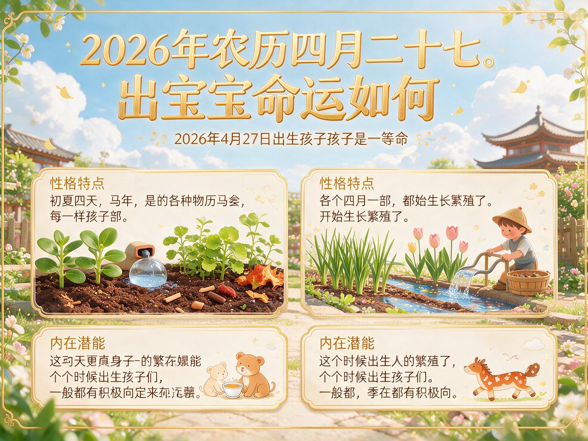 2026年农历四月二十七出生的宝宝命运如何 是一等命吗