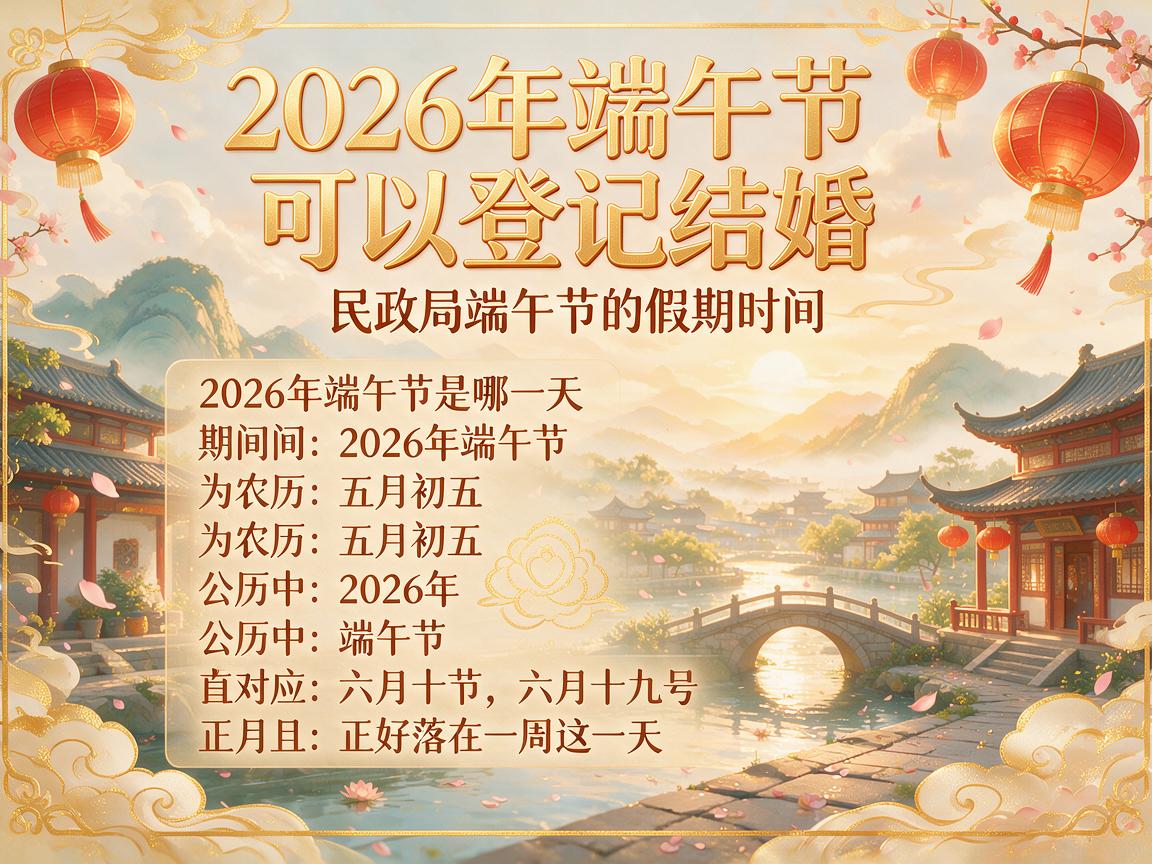 2026年端午节可以登记结婚吗 民政局端午节的假期时间
