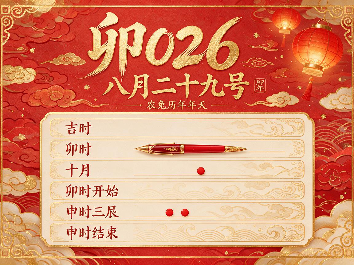 2026卯兔年农历八月二十九日是吉日吗 时辰吉凶解析！