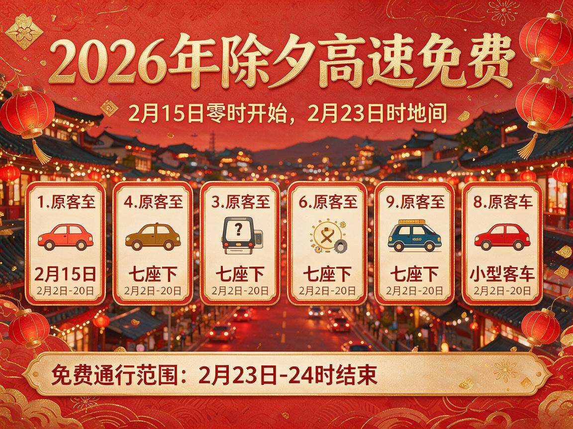 2026年除夕高速免费吗 2026年除夕高速免费时间