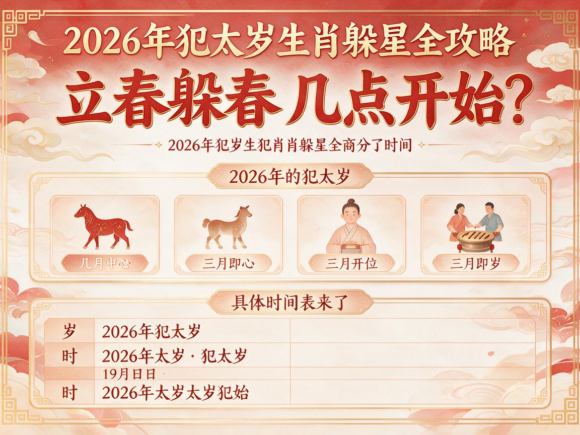 2026年犯太岁生肖躲星全攻略：立春躲春几点开始？具体时间表来了