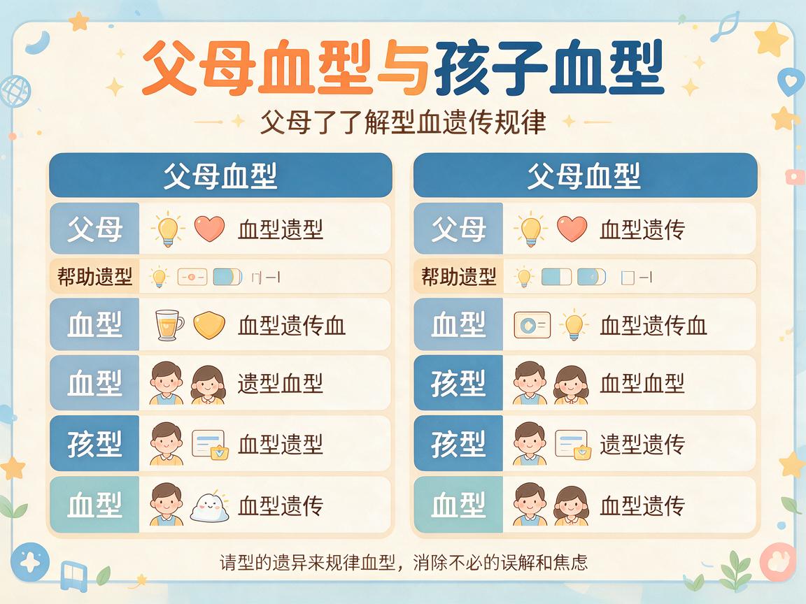 父母血型与孩子血型对照表