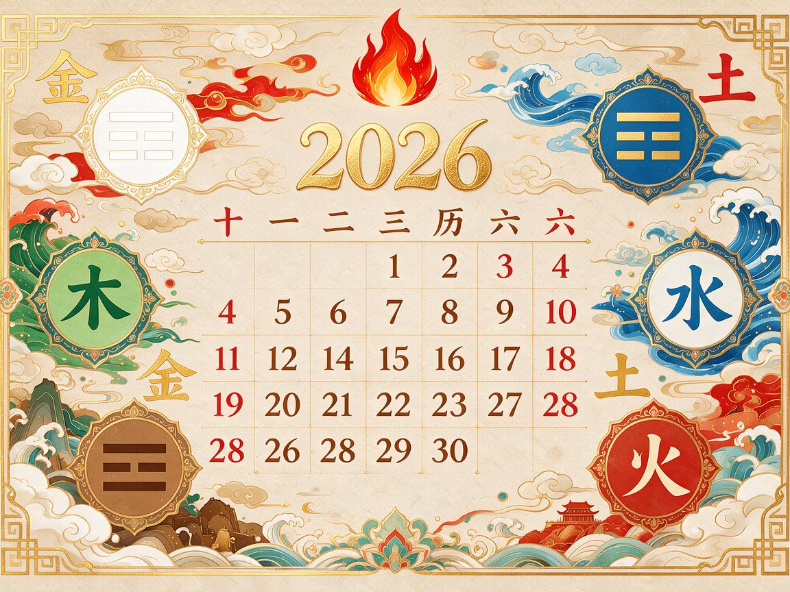 日历表2026日历全年表五行