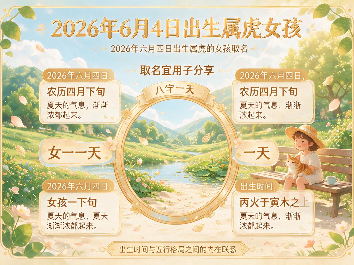 2026年6月4日出生属虎女孩八字取名  取名宜用子分享