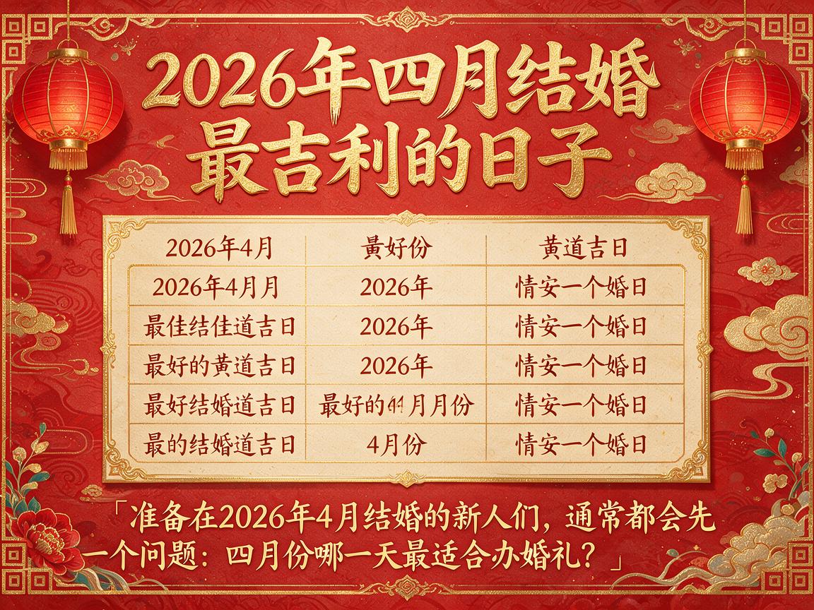 2026年四月结婚最吉利的日子 2026年4月最佳结婚黄道吉日