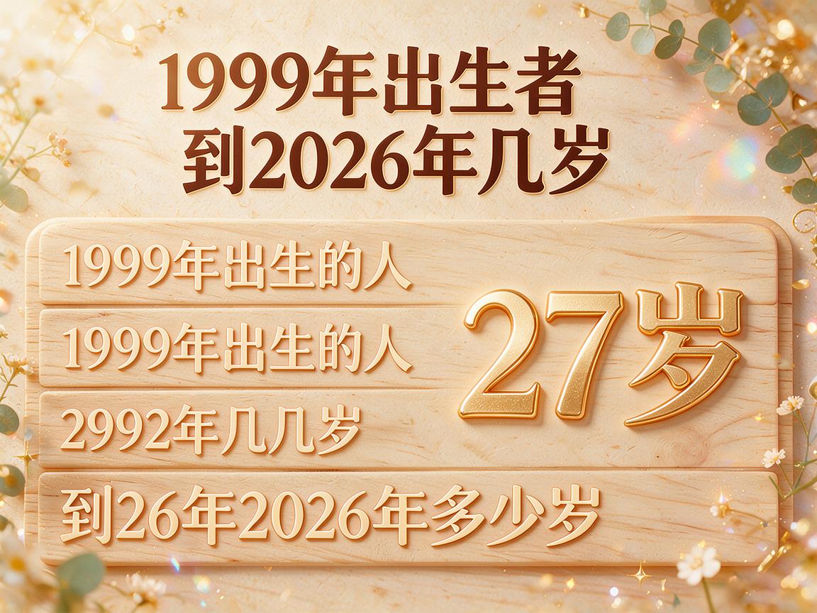 1999年到2026年多少岁 1999年出生者到2026年几岁