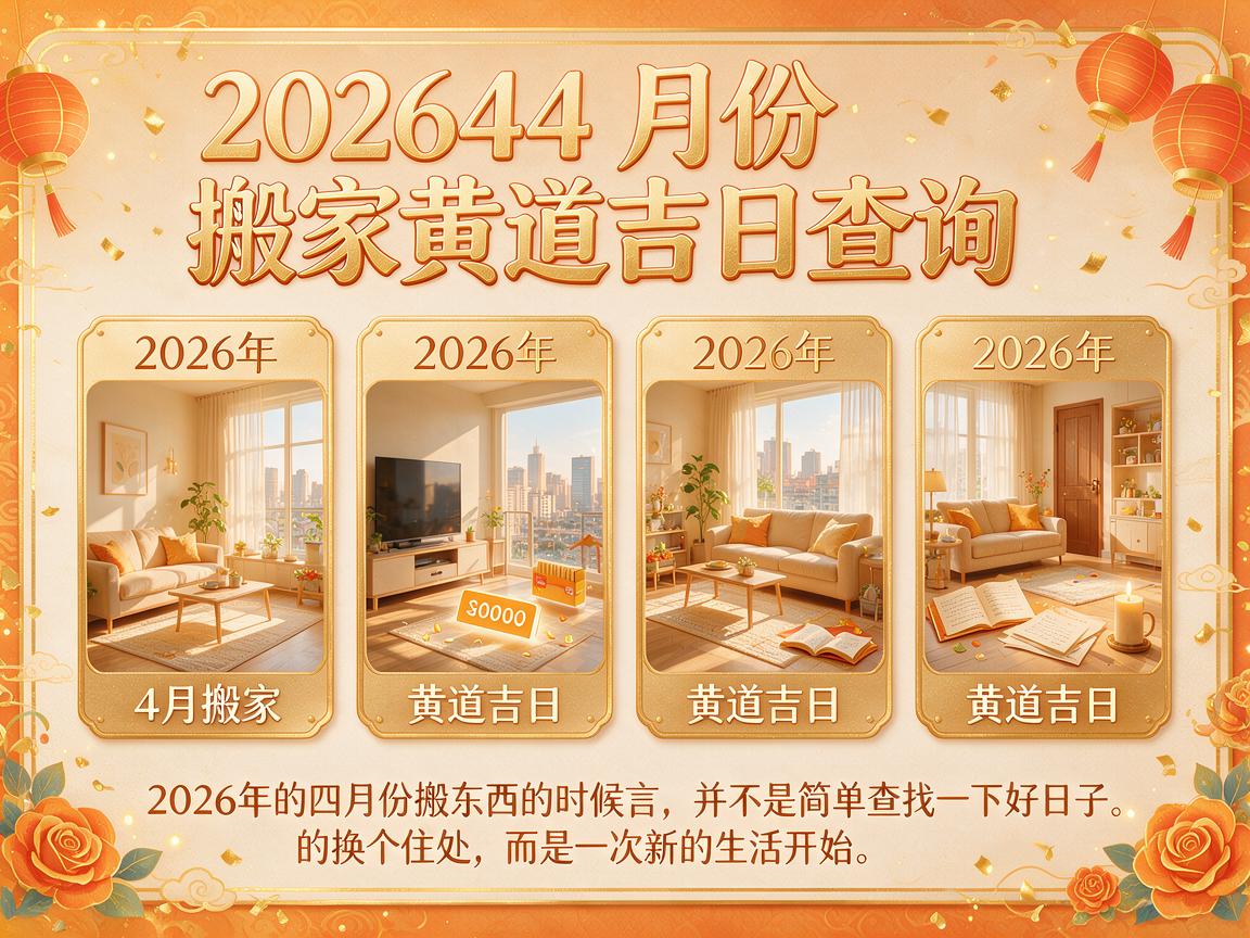 20264月份搬家黄道吉日查询 2026年4月搬家黄道吉日查询