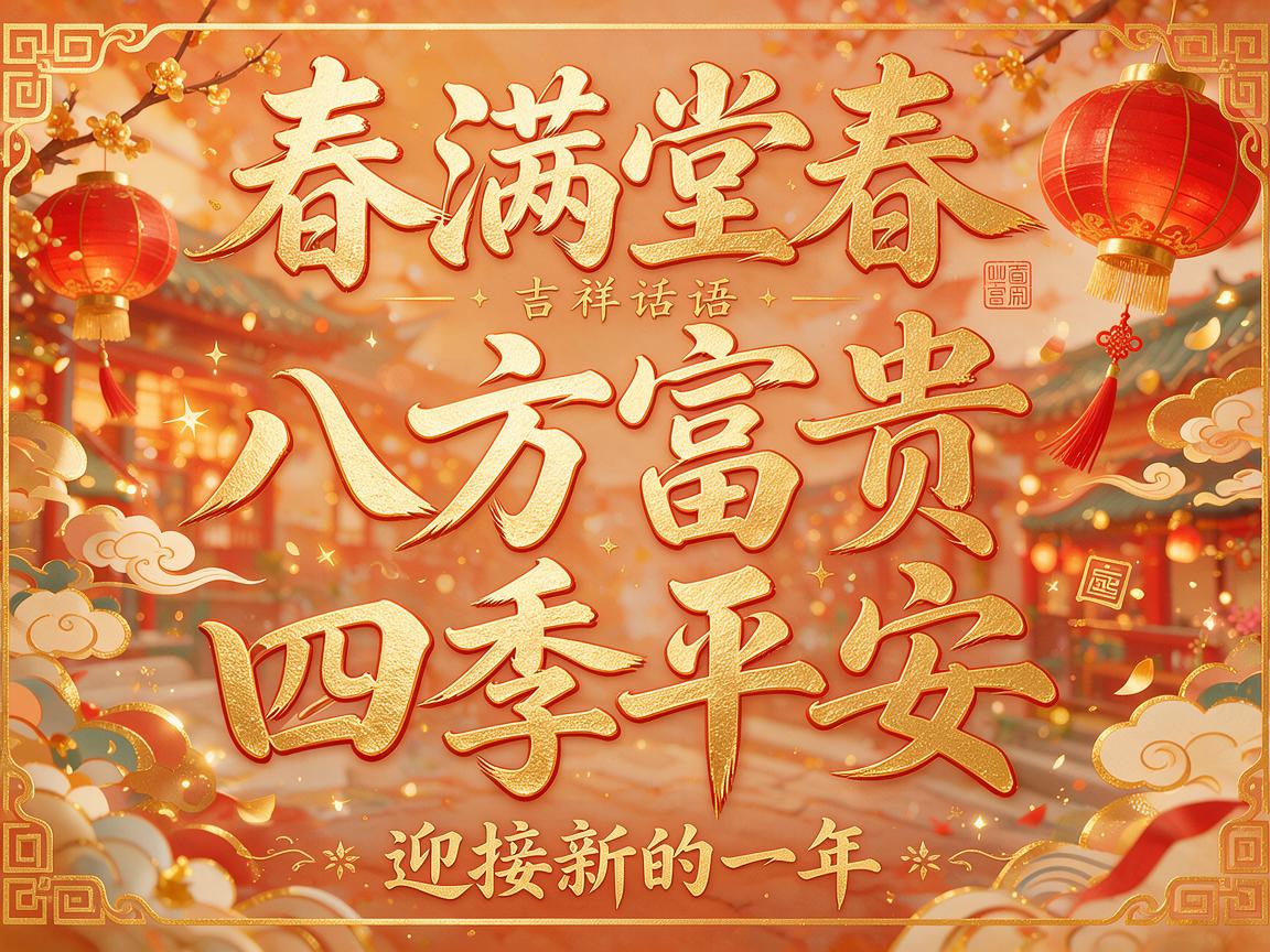 年年顺景财源广岁岁平安满堂春  笑纳八方富贵财喜迎四季平安福