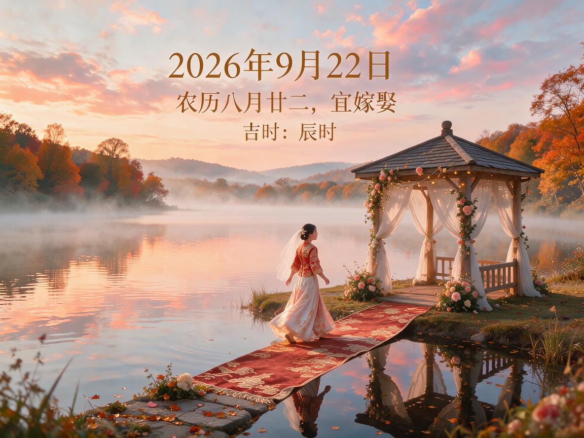 2026年9月22日黄历查询 农历多少 是什么日子 结婚吉时