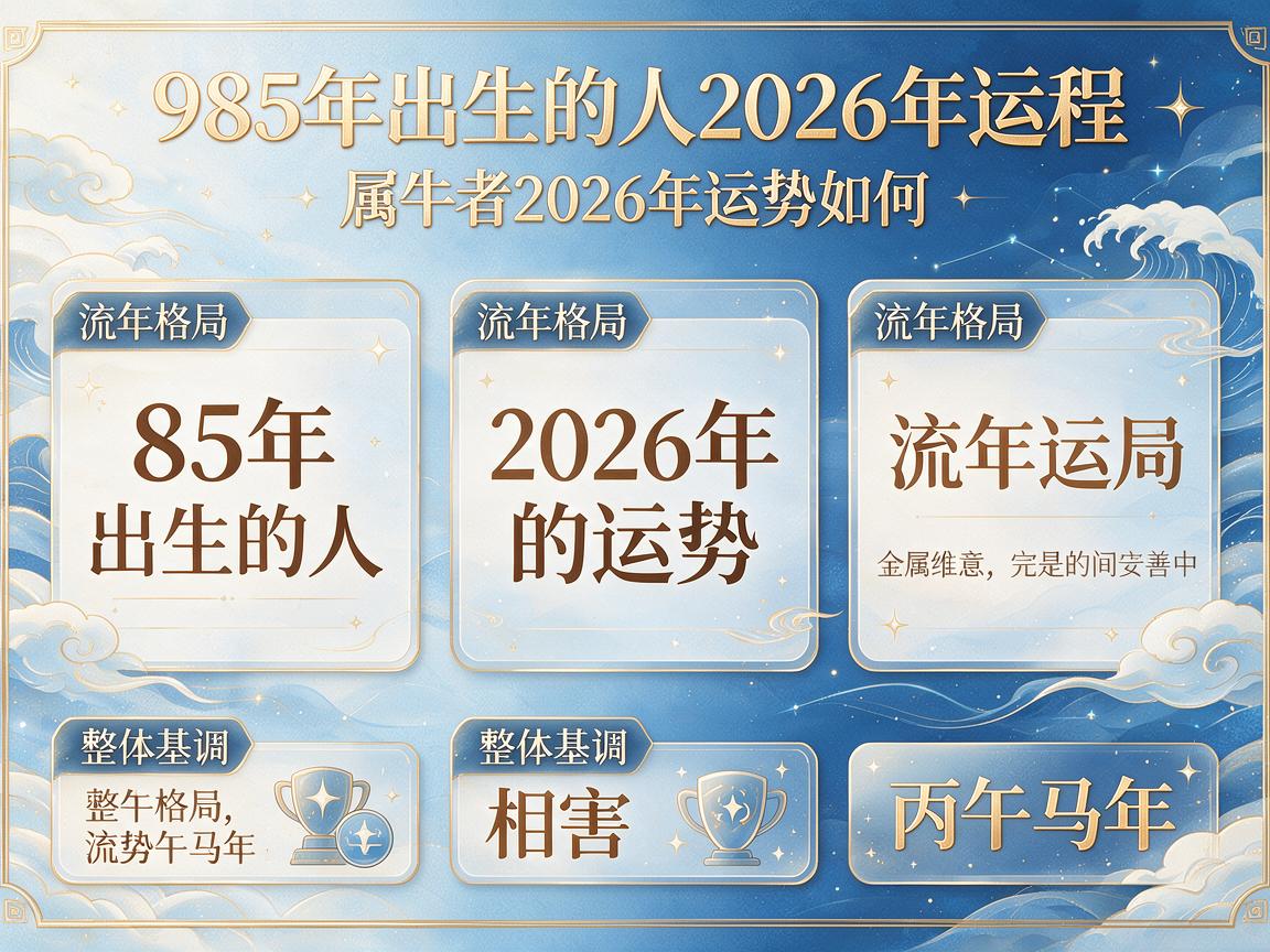 85年出生的人2026年运程 85年出生者2026年运势如何