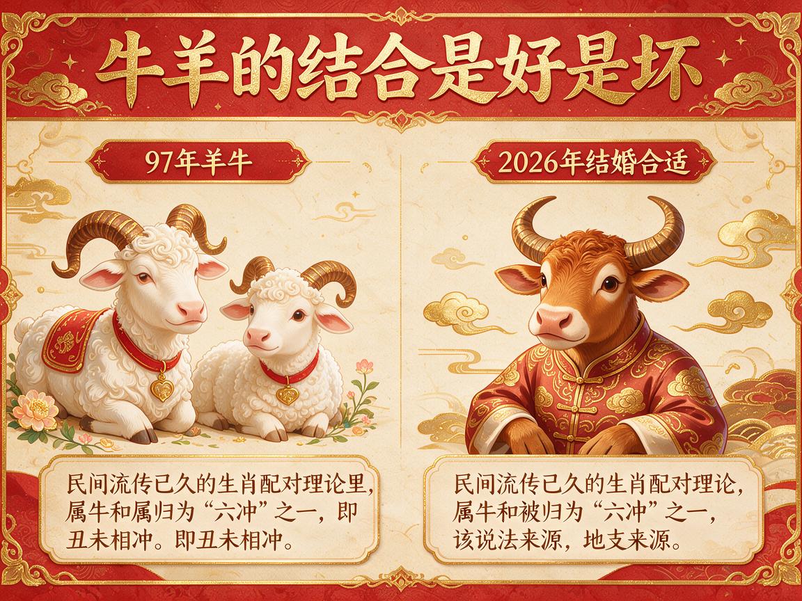 91年羊和97年牛2026年结婚合适吗 牛羊的结合是好是坏