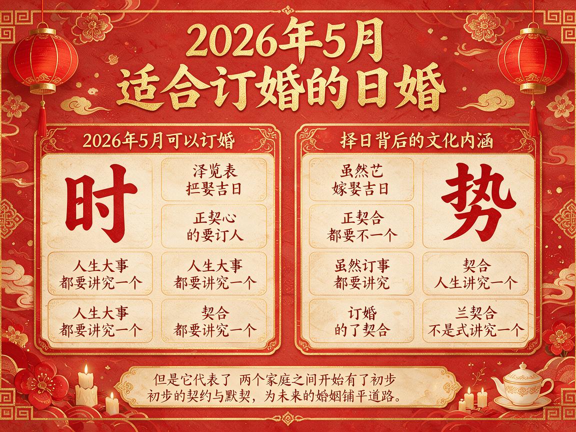 2026年5月适合订婚的日子 2026年5月嫁娶吉日一览表