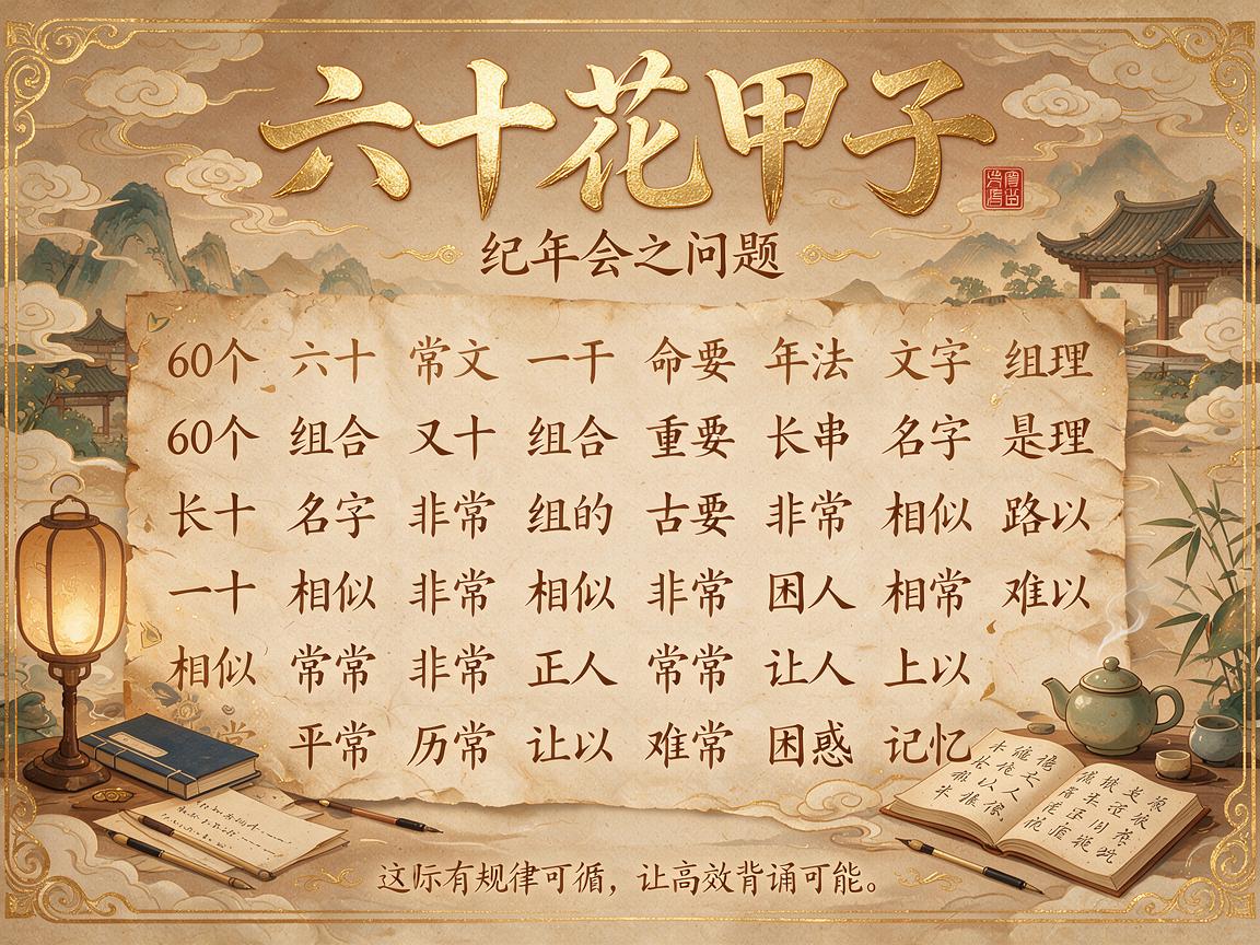 60花甲子口诀背诵技巧 如何运用60花甲子口诀背诵技巧高效背诵