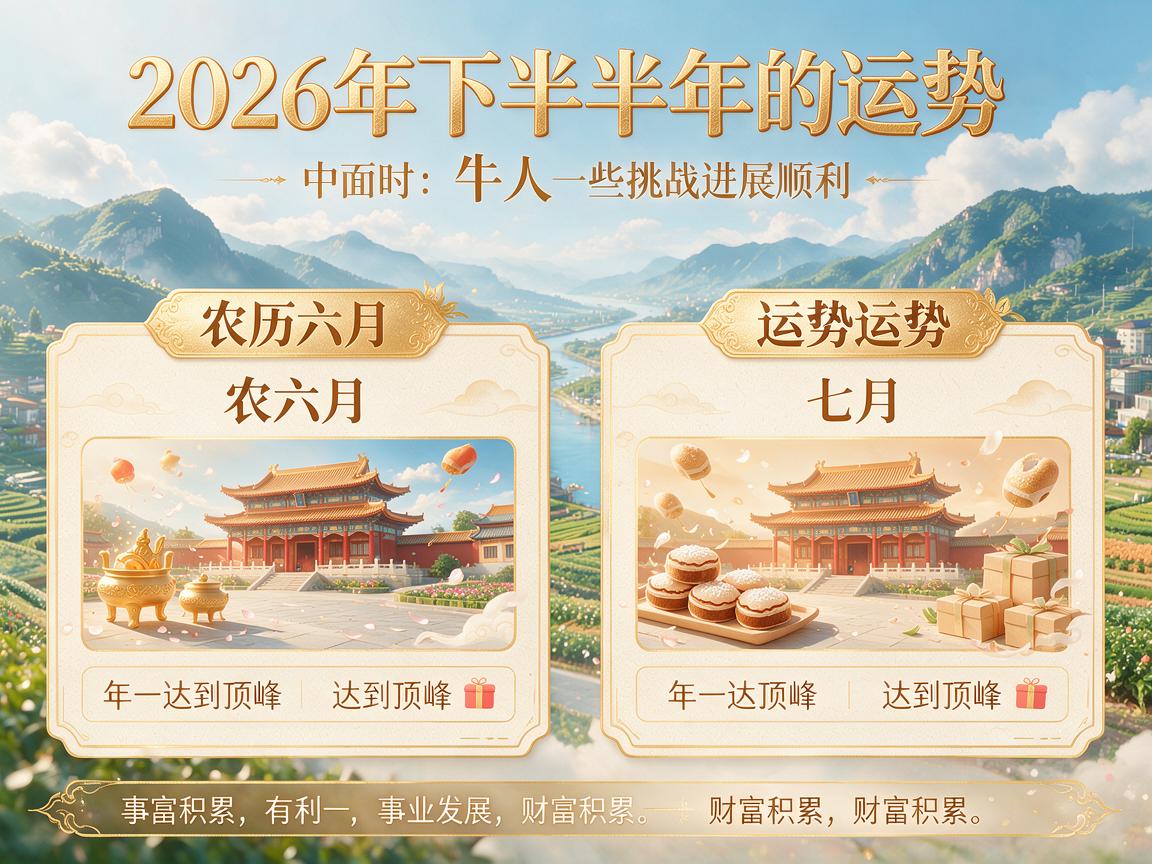 属牛人2026年下半年运势运程 属牛2026本命年每月运程详解