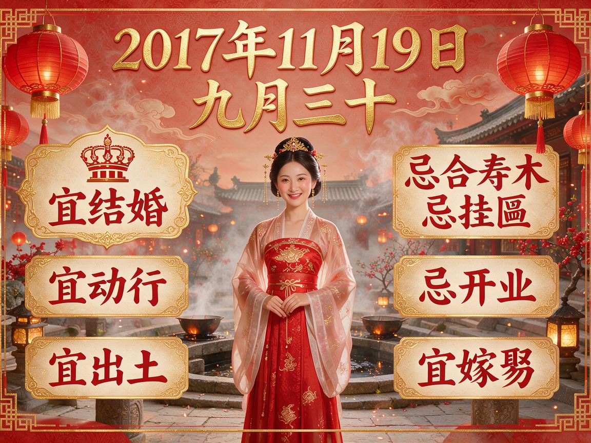 2017年11月19日黄历查询 农历多少 是什么日子 结婚吉时