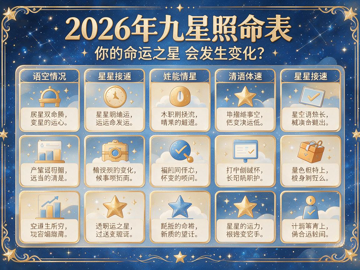 2026年九星照命表 2026年九星照命表你的命星会发生变化吗