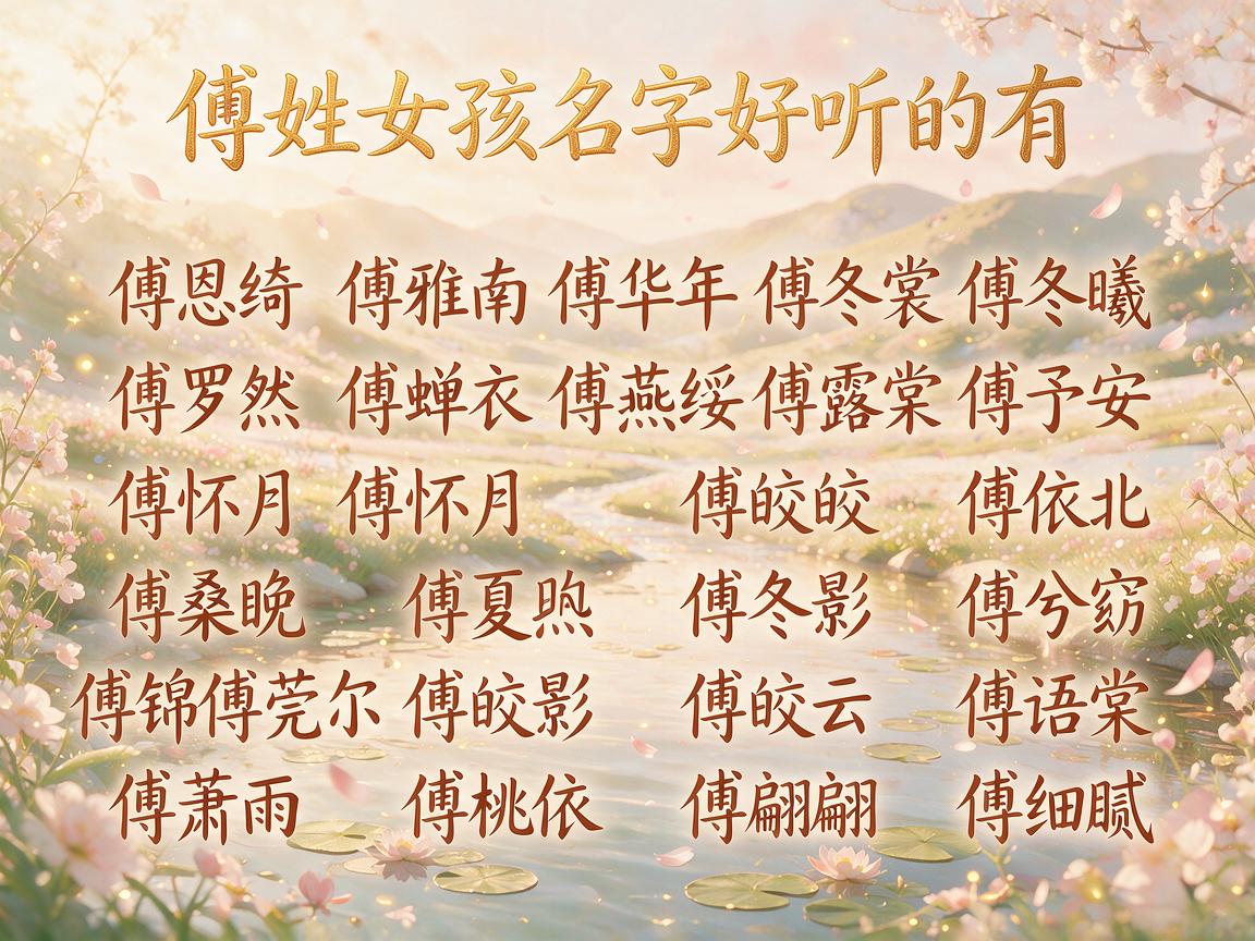 傅姓女孩名字好听的有哪些