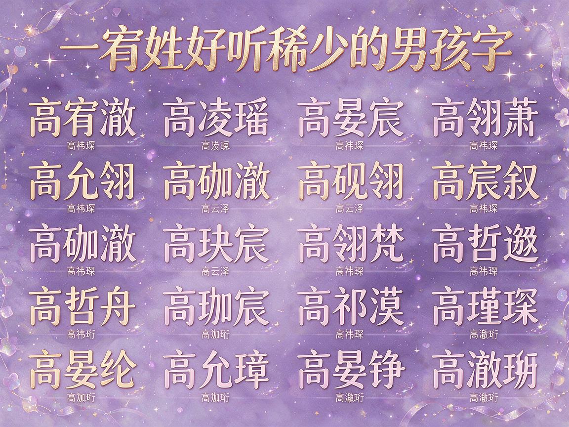 高姓好听稀少的男孩名字