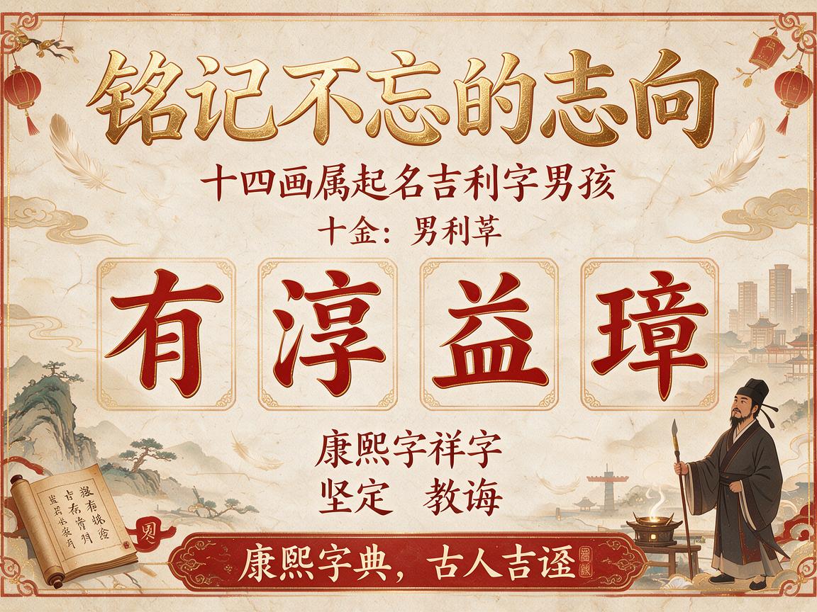十四画属金的起名吉利字男孩  五行属金11画康熙字典吉祥字