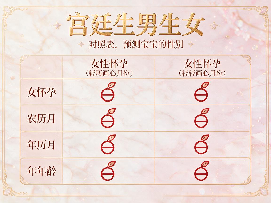 宫廷生男生女对照表 如何用宫廷生男生女对照表预测宝宝性别