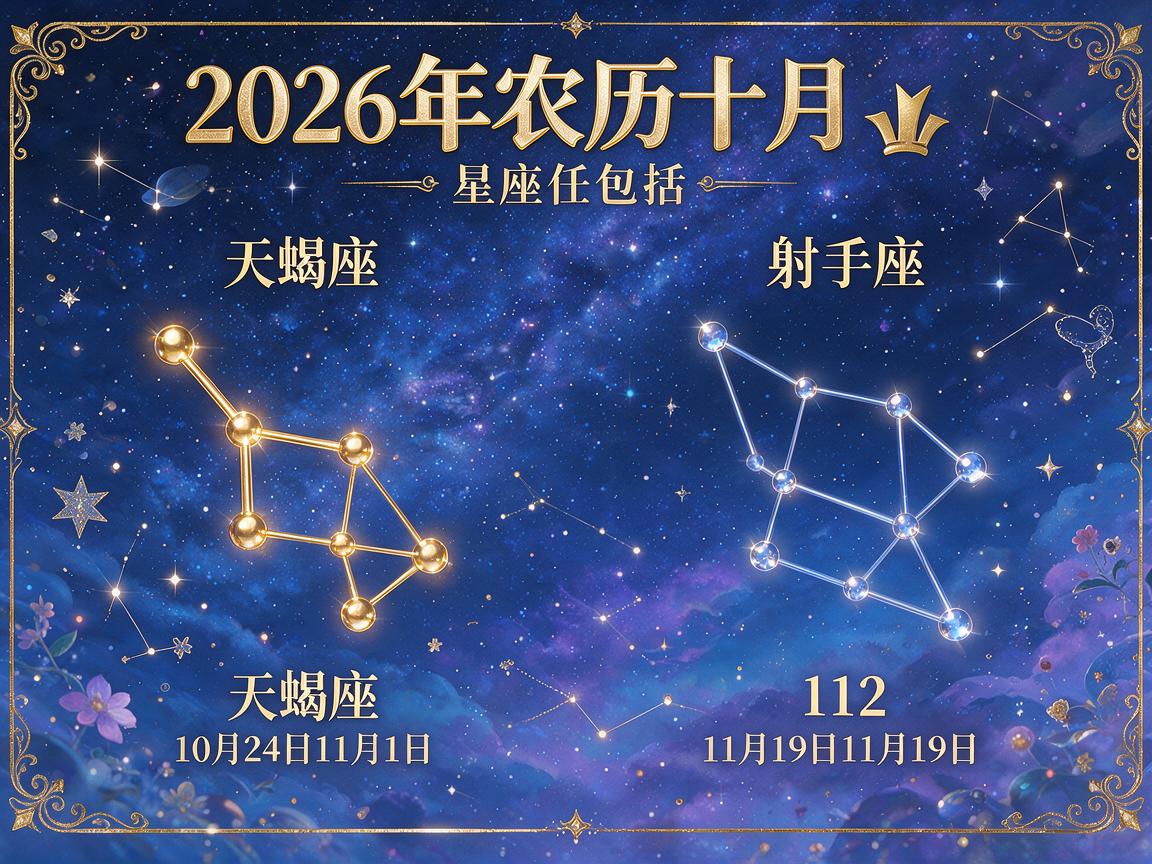 2026年农历十月份的星座有哪些 农历十月属于什么星座