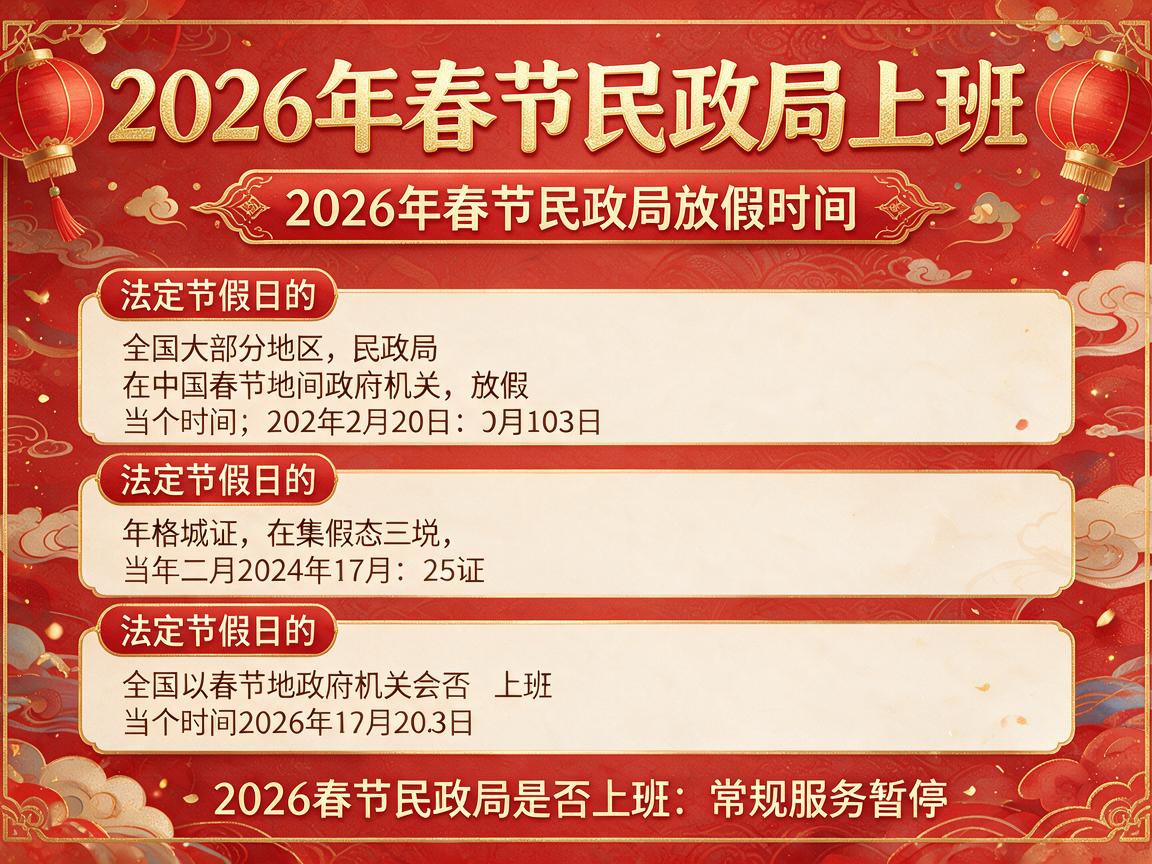 2026年春节民政局上班吗 2026年春节民政局放假时间 2026年春节民政局上班吗 2026年春节民政局放假时间