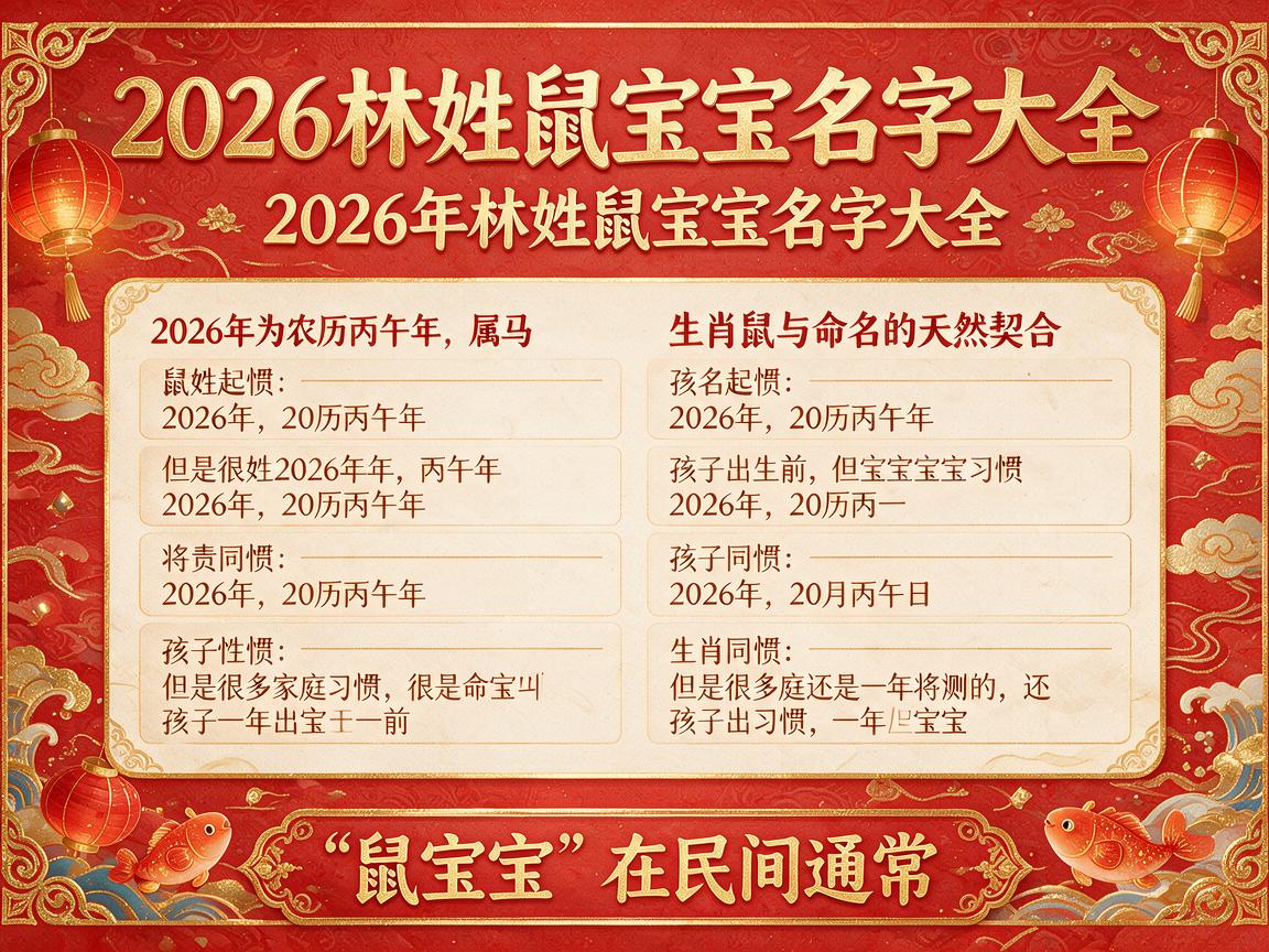 2026林姓鼠宝宝名字大全 2026年鼠宝宝林姓起什么名字