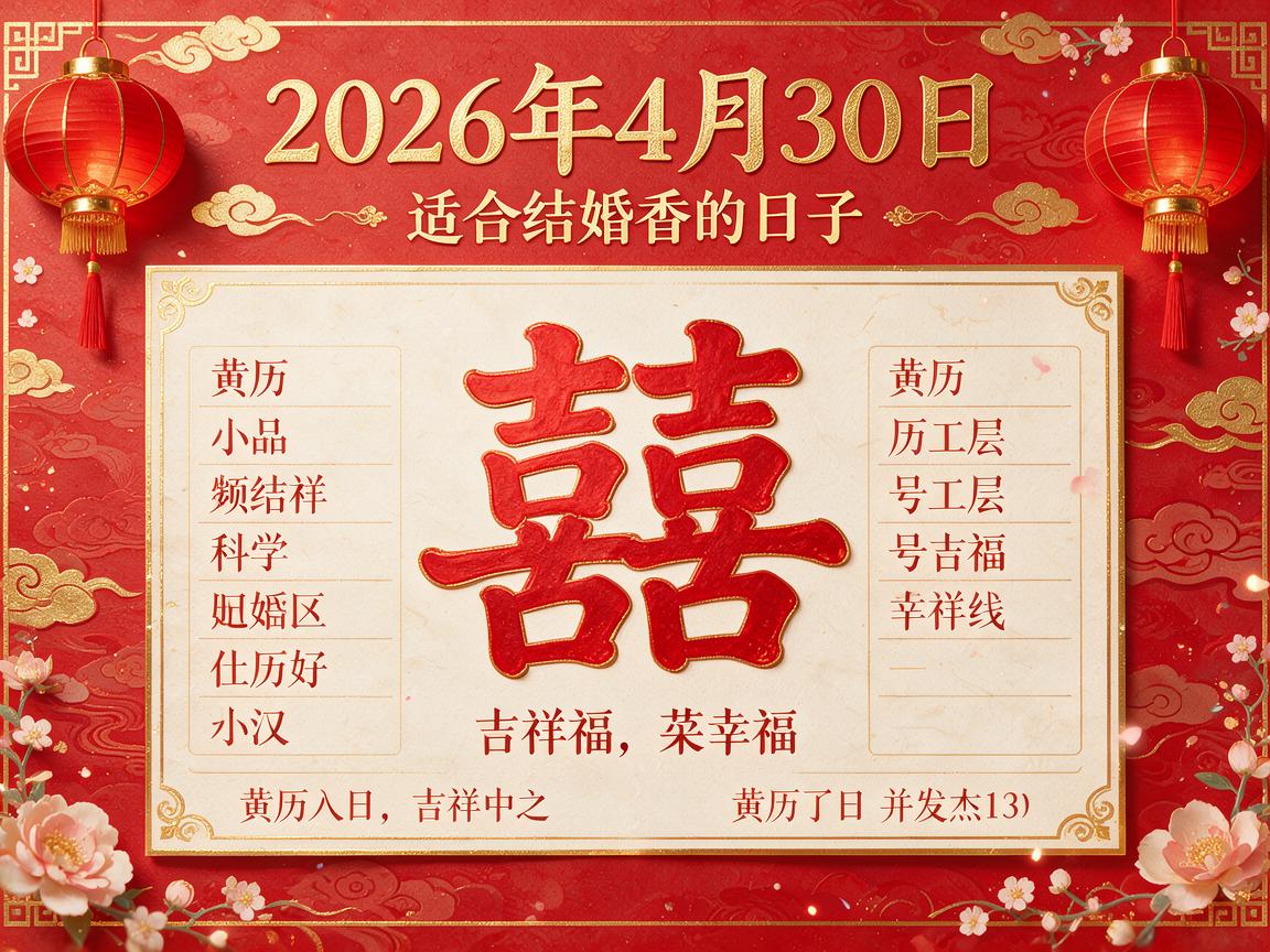 2026年4月30日适合结婚吗 2026年4月30日可否结婚