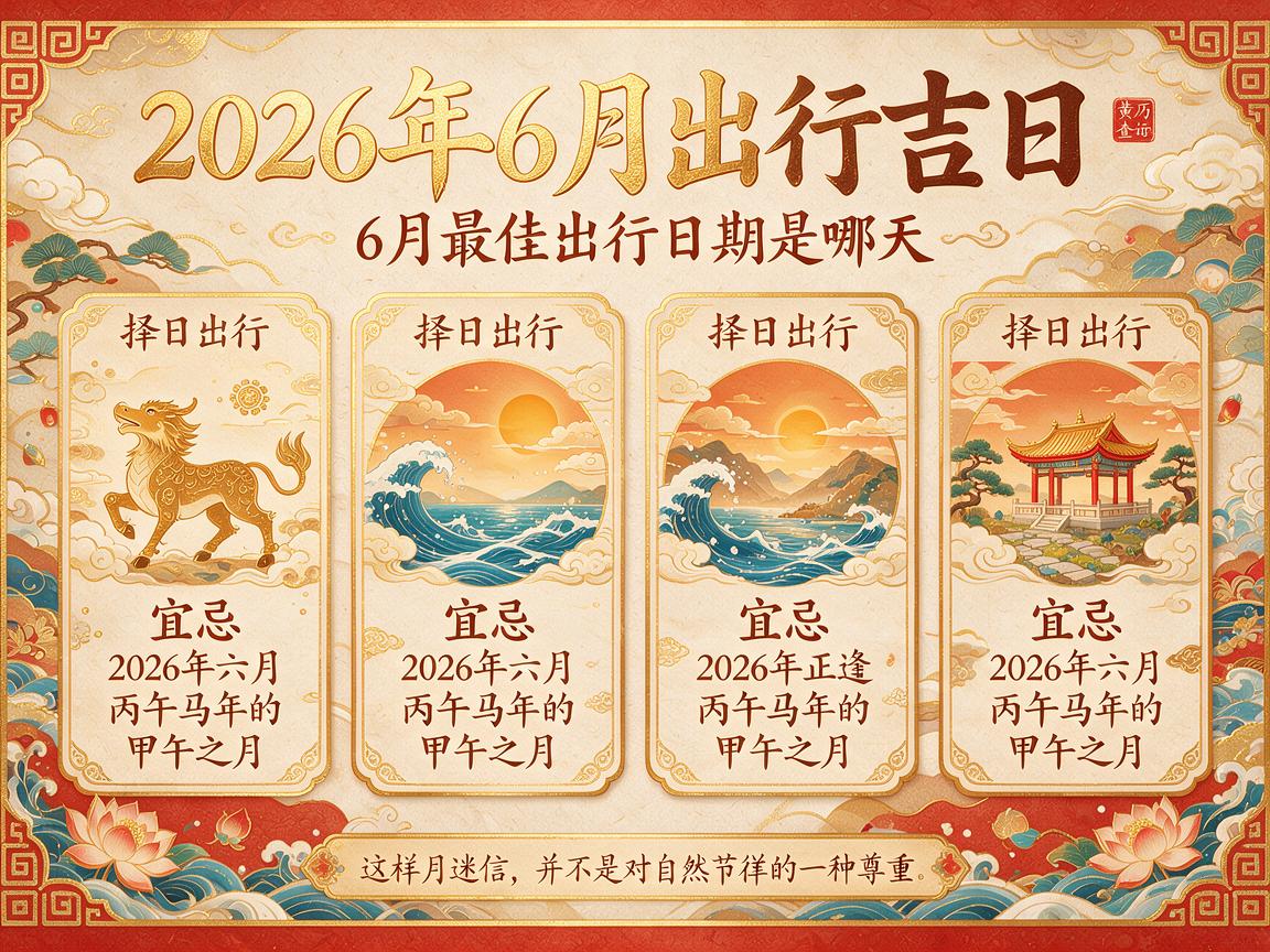2026年6月出行吉日查询 2026年6月最佳出行日期是哪天