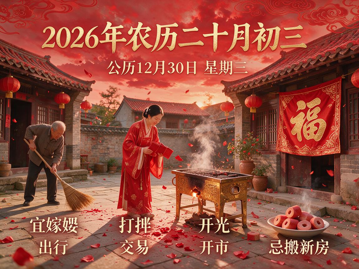 2026年农历十二月初三黄历  农历腊月初三是黄道吉日吗