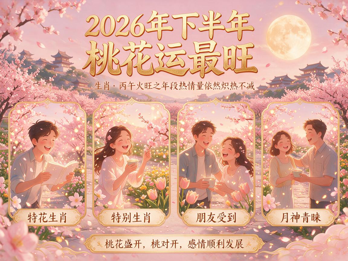 2026年下半年桃花运最旺生肖