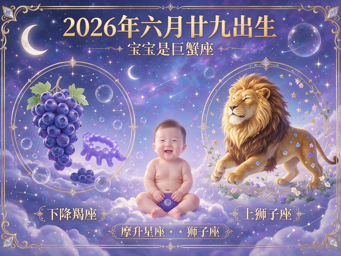 2026年六月廿九出生的宝宝是什么星座、下降星座和上升星座