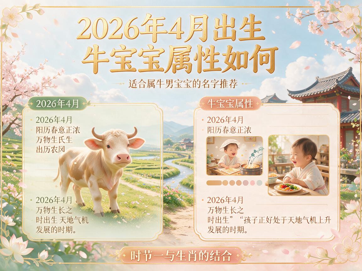 2026年4月出生牛宝宝属性如何 适合属牛男宝宝的名字推荐