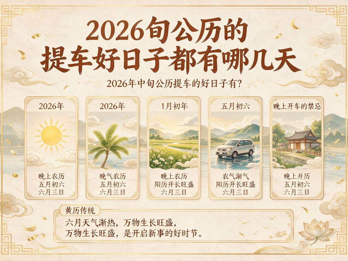 2026年中旬公历的提车好日子都有哪几天 晚上开车的禁忌