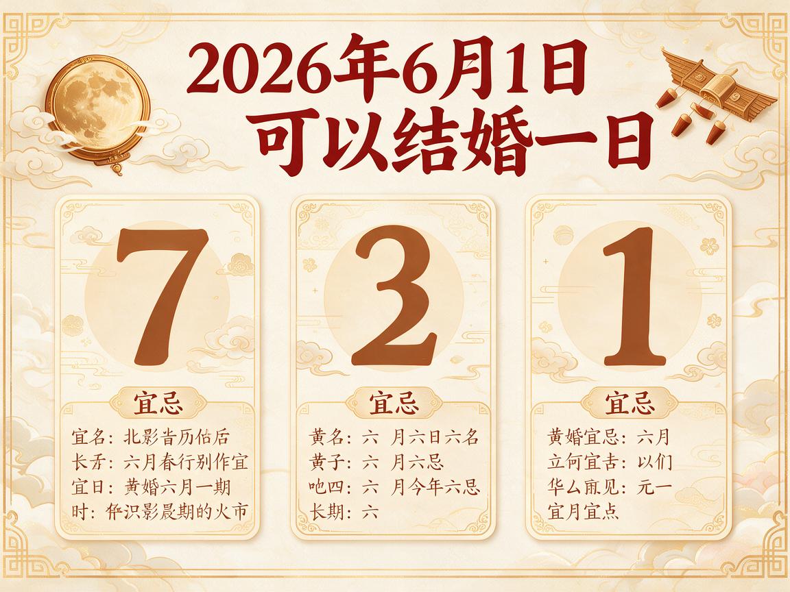 2026年6月1日适合结婚吗 2026年6月1日适宜结婚吗
